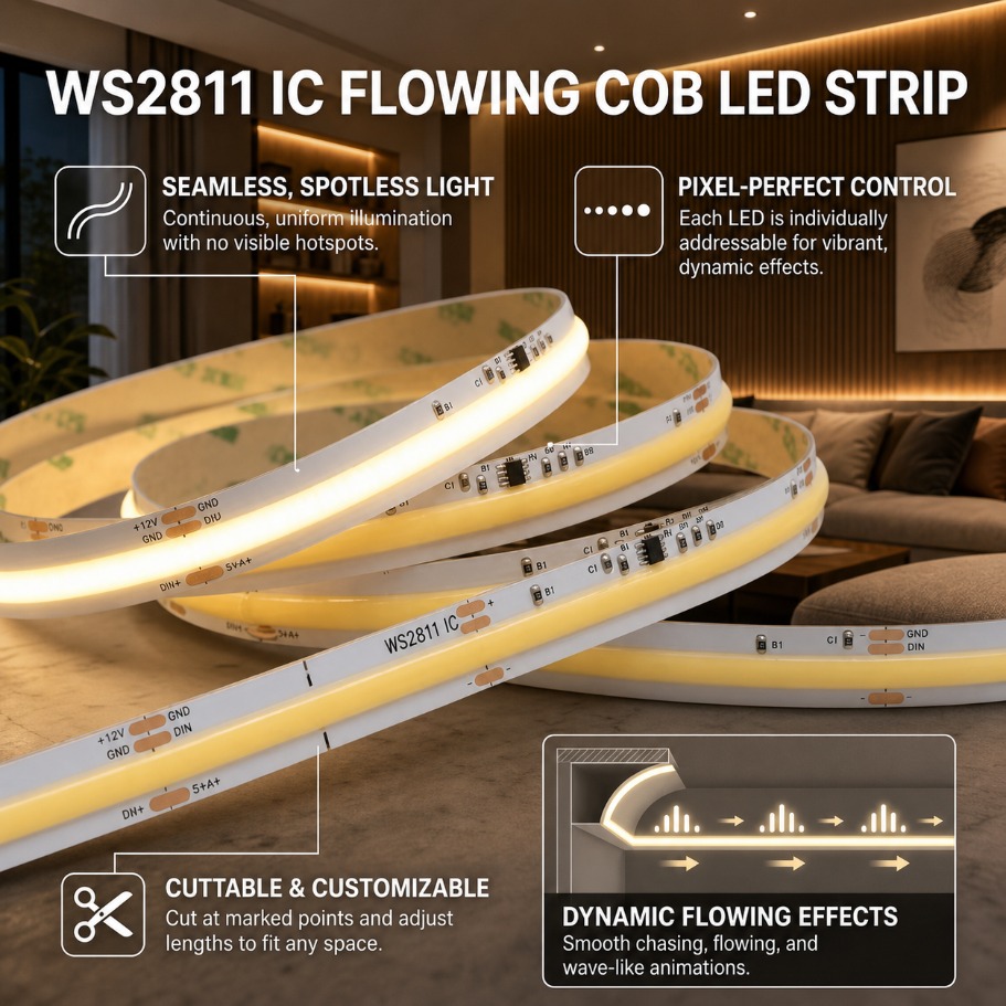 Actinic Blue Led - DC24V WS2811 주소 지정 가능 COB