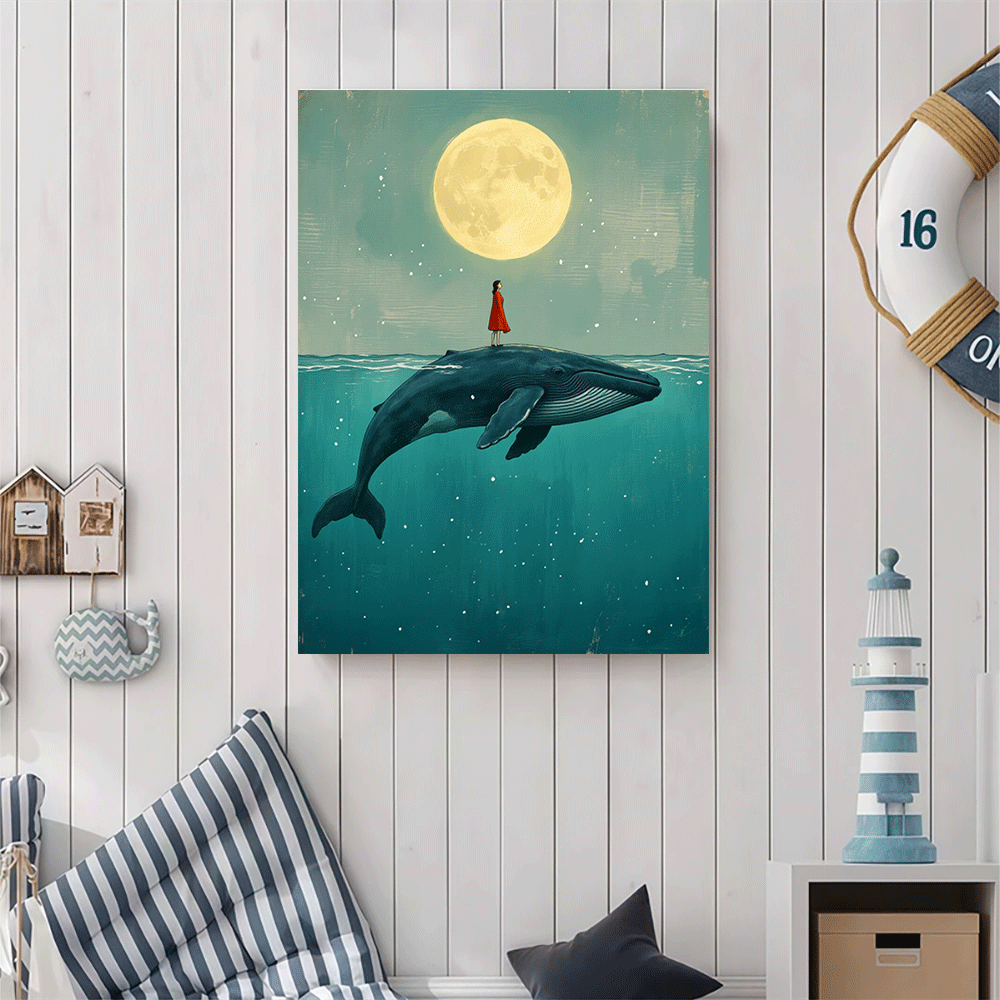 1PC-프레임이 없는 캔버스 포스터 벽 장식 고래 여자 - Marine Aquarium Decorations 리뷰 및 가격