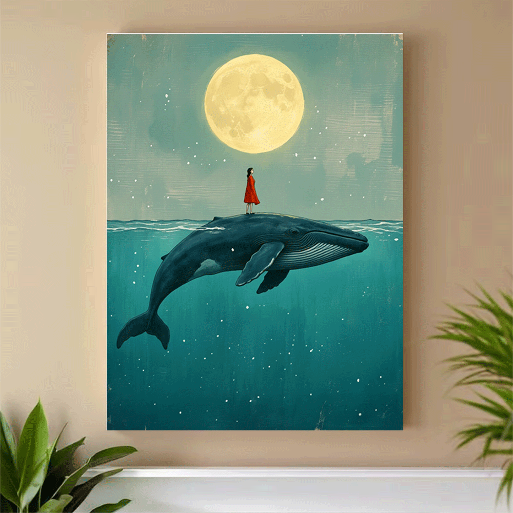 1PC-프레임이 없는 캔버스 포스터 벽 장식 고래 여자 - Marine Aquarium Decorations 리뷰 및 가격