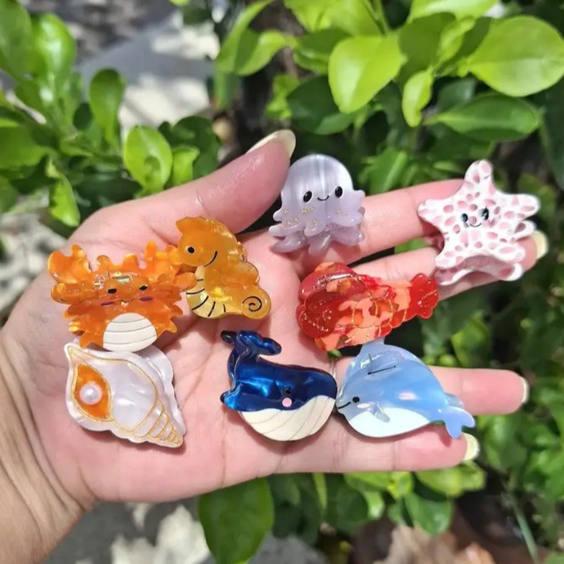 INS 여성용 해양 동물 헤어 클립 게 해마 문어 불가 - Marine Aquarium Decorations 리뷰 및 가격
