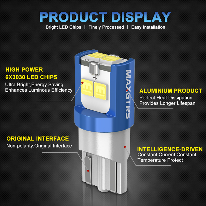 10x194 168 T10 LED W5W LED 전구  - Actinic Blue Led 리뷰 및 가격