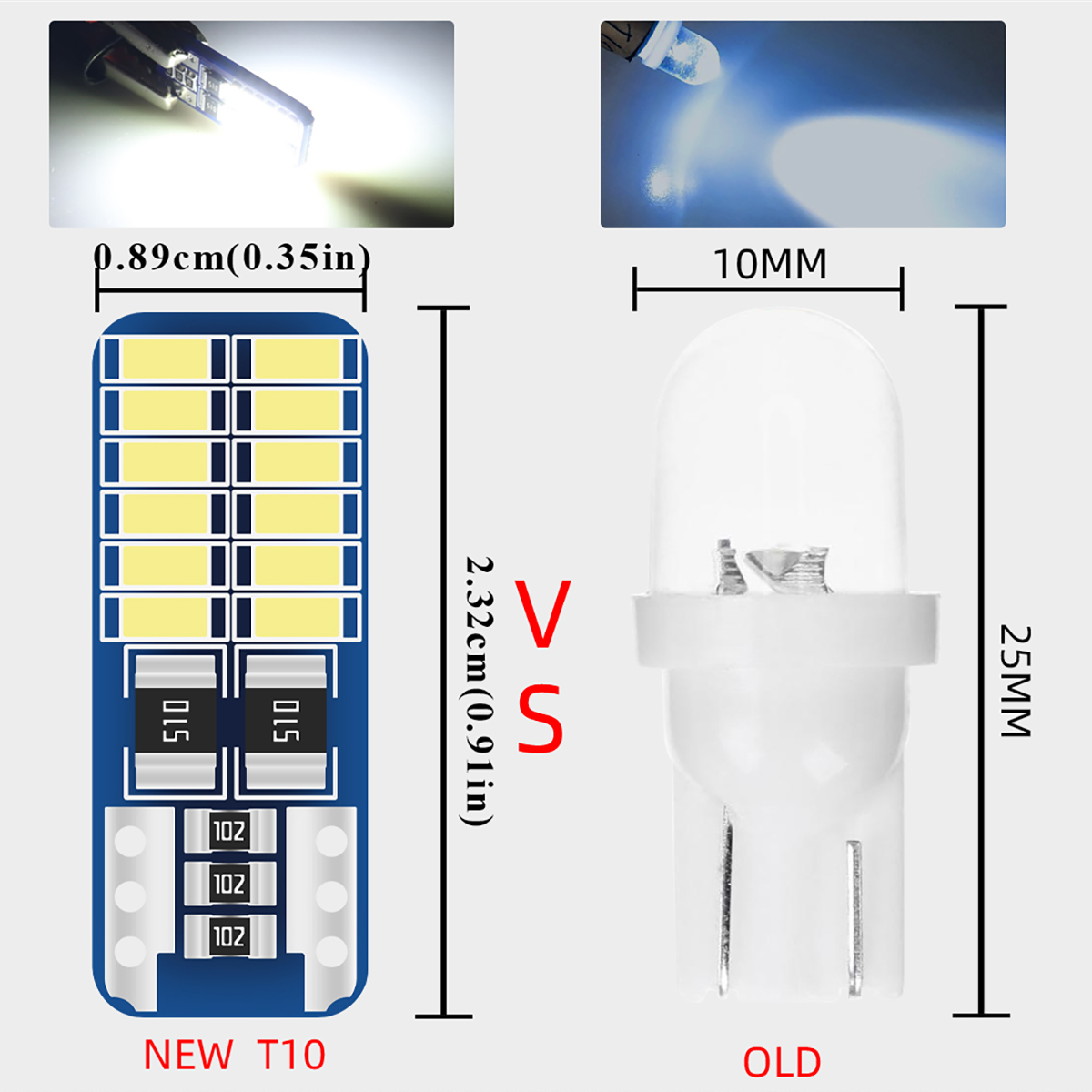2/6/10/20PCS T10 W5W LED 자동차 인 - Actinic Blue Led 리뷰 및 가격