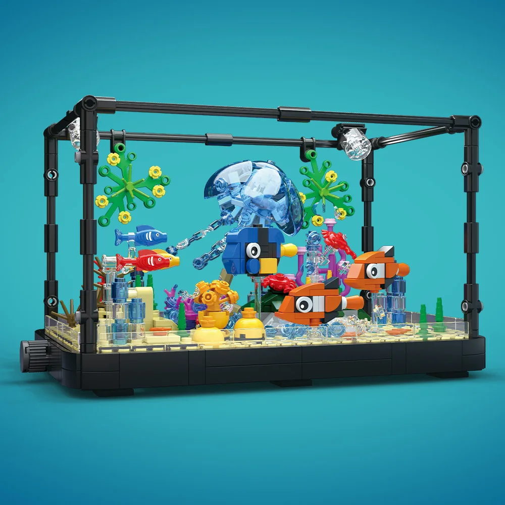 조명이 포함된 어항 빌딩 블록 세트, 수족관, 해양 거 - Marine Aquarium Decorations 리뷰 및 가격