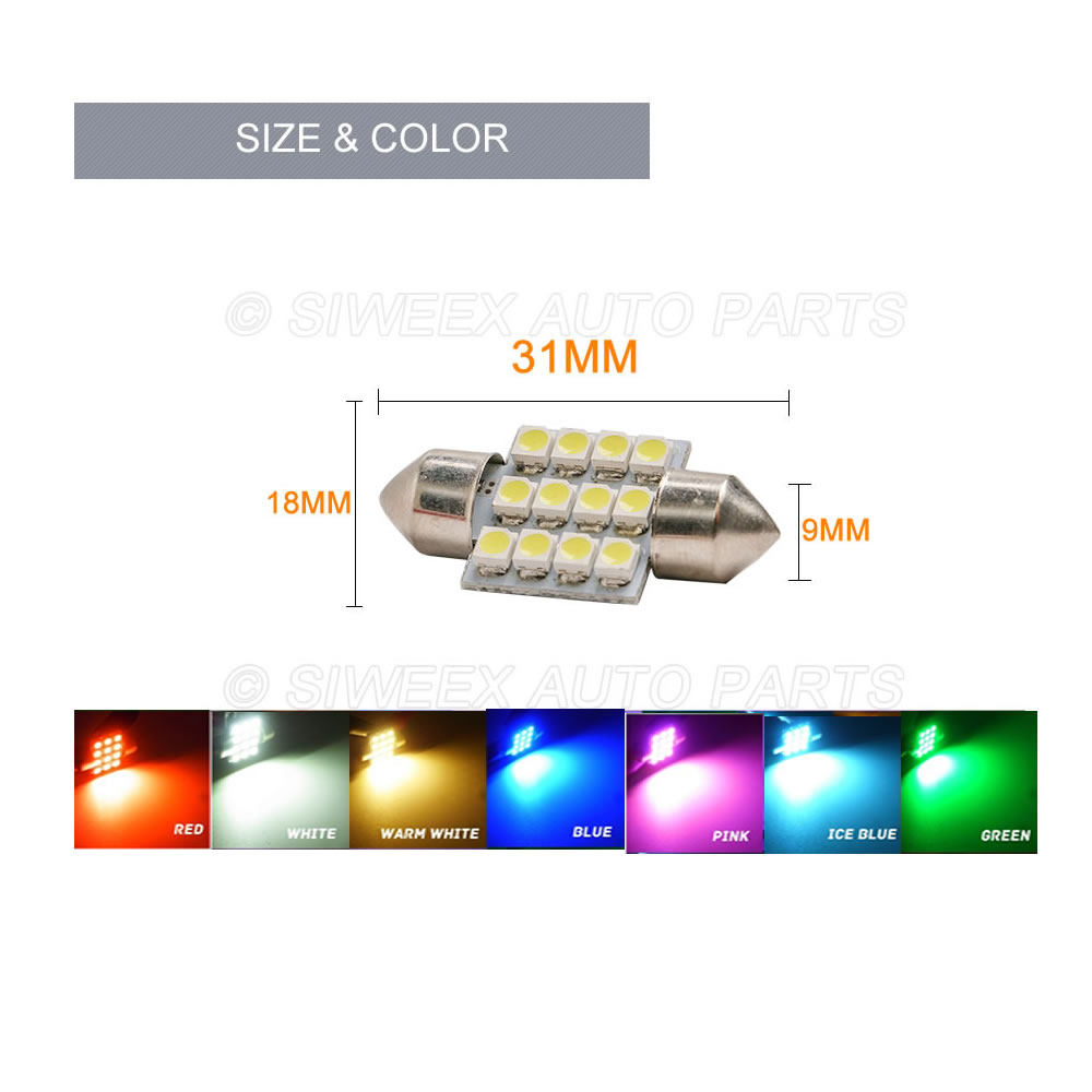 31mm 3528 1210 SMD 12 LED 자동차  - Actinic Blue Led 리뷰 및 가격